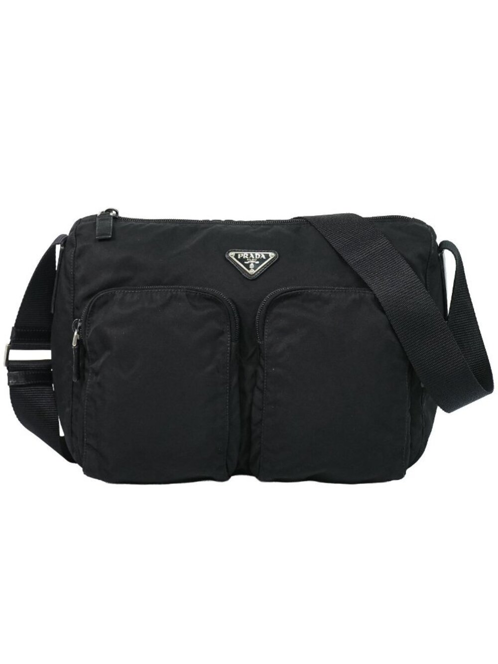 Prada Nylon Shoulder Bag Pochette Black